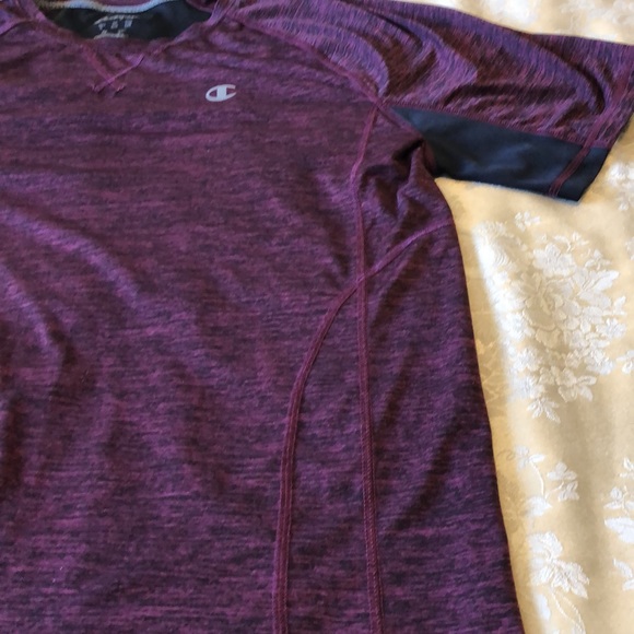 CHAMPION MENS LARGE TSHIRT - purple/black Running Yoga Casual Festival #104 - Picture 8 of 10